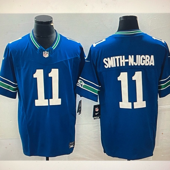 Jaxon Smith-Njigba Royal Stitched Jersey